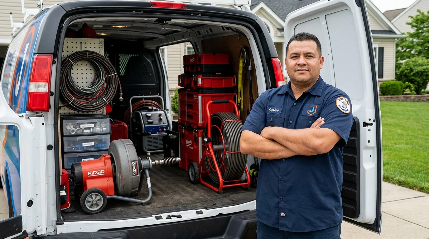 Professional drain cleaning equipment and Johns Plumbing LLC plumber in Lake Pleasant
