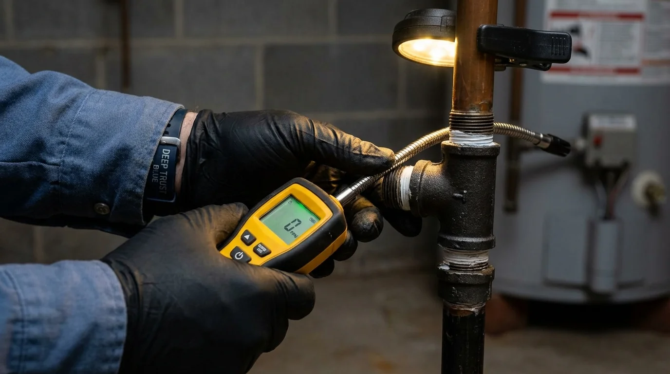 Gas leak detection with electronic sniffer by Johns Plumbing LLC in Lake Pleasant