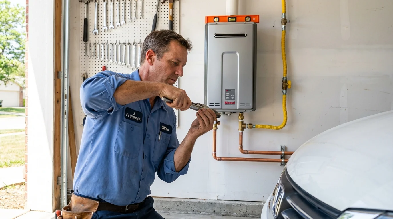 Tankless water heater installation by a Johns Plumbing LLC plumber in Lake Pleasant